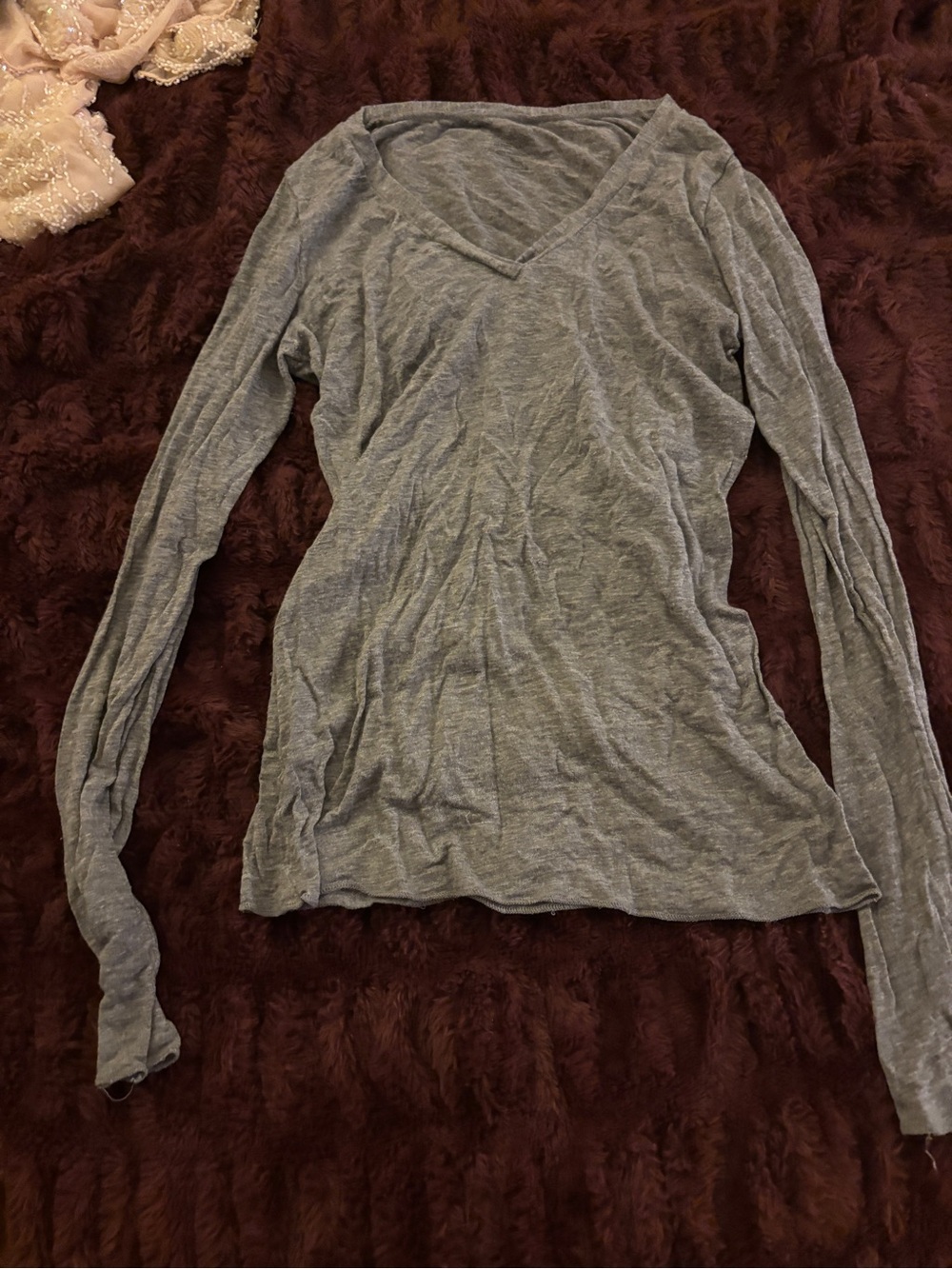 intimissimi cashmere v neck grey top small